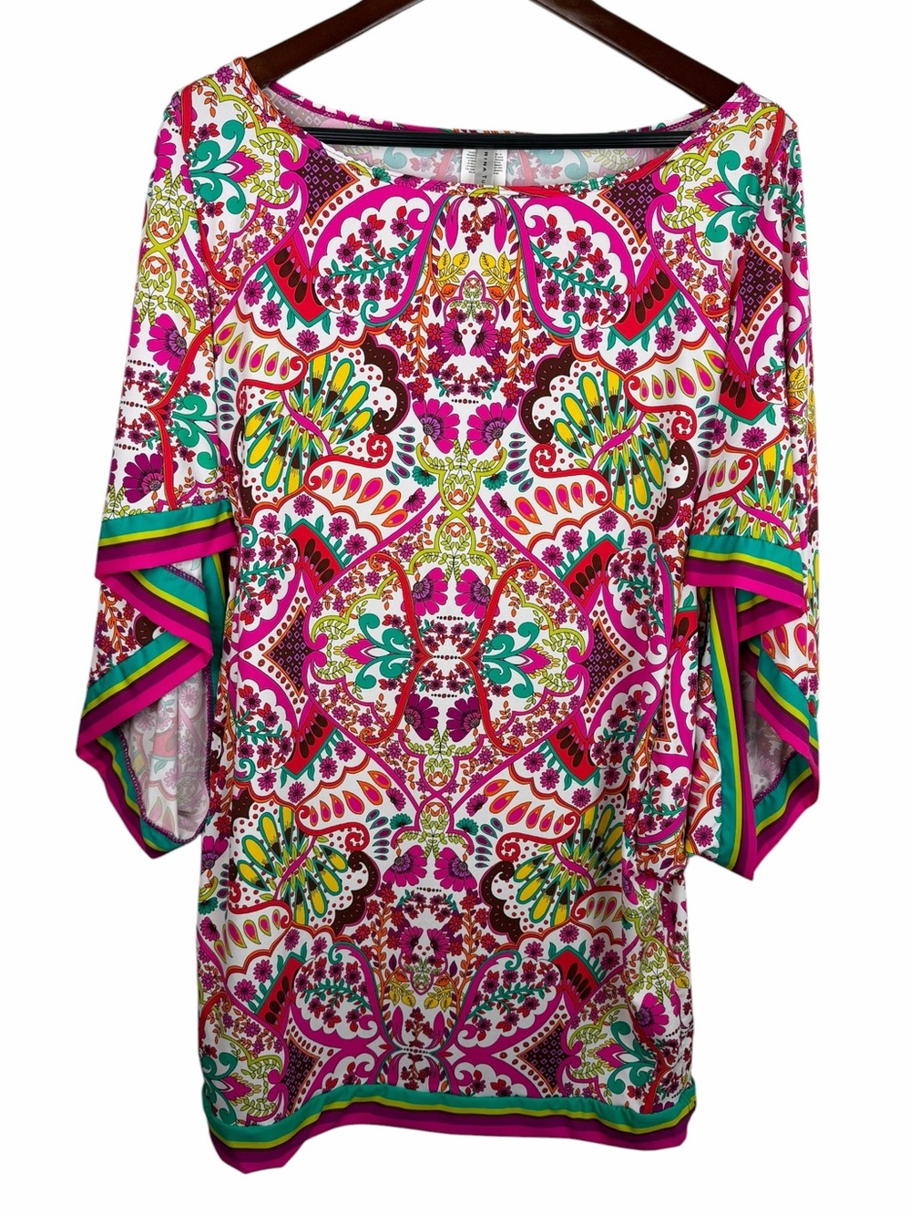 Trina Turk | Hawaiian Garden Floral Tulip Sleeve Tunic Swim Cover